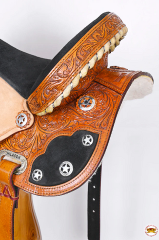 HILASON Western Horse Saddle American Leather Flex Trail Barrel