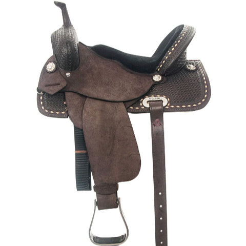 HILASON Flex Tree Western Horse Saddle American Leather Trail Barrel