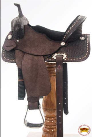 HILASON Flex Tree Western Horse Saddle American Leather Trail Barrel