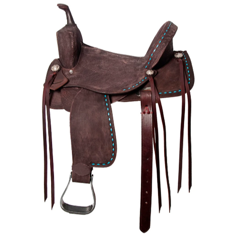 HILASON Flex Tree Western Horse Saddle in American Leather Barrel Trail