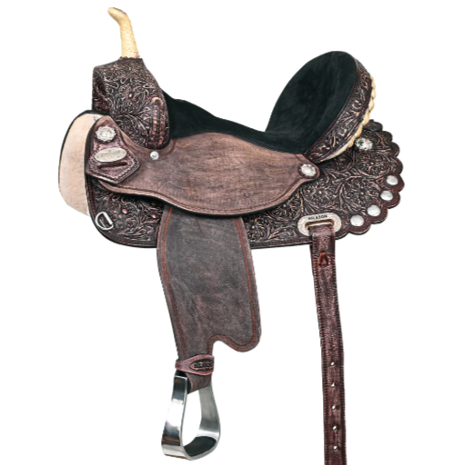 HILASON Flex Tree Western Horse Saddle American Leather Trail Barrel