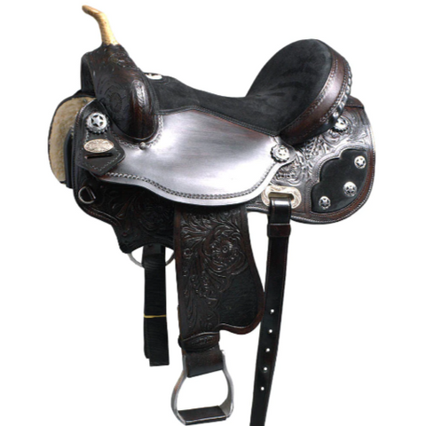 HILASON Flex Tree Western Horse Saddle American Leather Trail Barrel