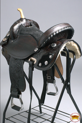 HILASON Flex Tree Western Horse Saddle American Leather Trail Barrel