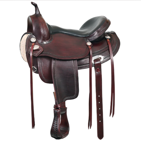 HILASON Western Horse Saddle American Leather Flex Tree Trail & Pleasure Chocolate Brown