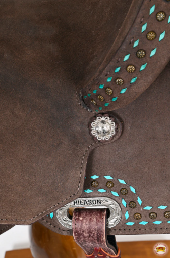 HILASON Flex Tree Western Horse Saddle in American Leather Barrel Trail