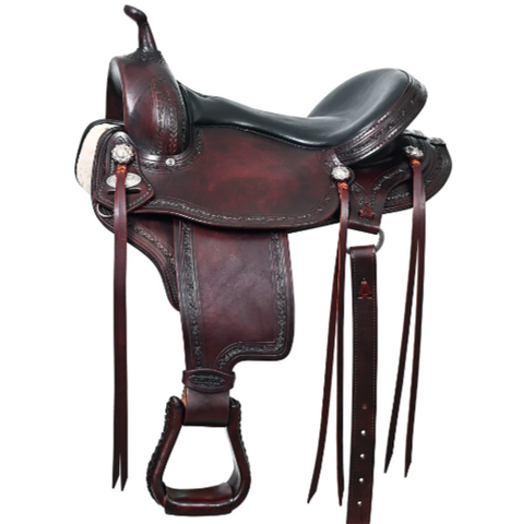 HILASON Western Horse Gaited Flex Trail American Leather Saddle