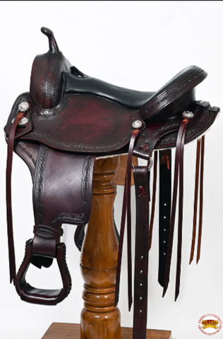 HILASON Western Horse Gaited Flex Trail American Leather Saddle