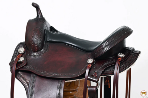 HILASON Western Horse Gaited Flex Trail American Leather Saddle