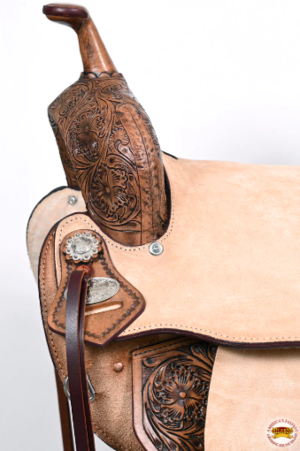 HILASON Flex Tree Western Horse Saddle in American Leather Barrel Trail