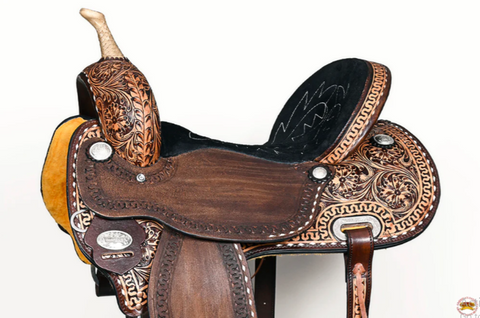 HILASON Western Horse Barrel Racing Saddle Trail American Leather