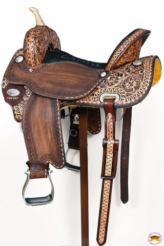 HILASON Western Horse Barrel Racing Saddle Trail American Leather