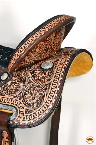 HILASON Western Horse Barrel Racing Saddle Trail American Leather