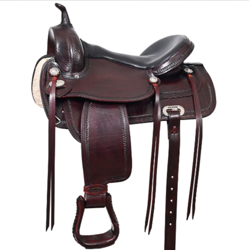 HILASON Western Horse Saddle American Leather Flex Tree Trail & Pleasure Dark Brown