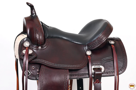 HILASON Western Horse Saddle American Leather Treeless Trail Pleasure