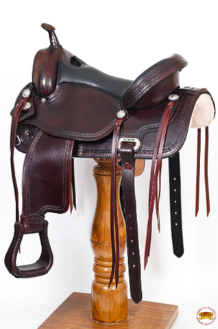 HILASON Western Horse Saddle American Leather Treeless Trail Pleasure