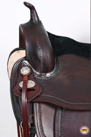 HILASON Western Horse Saddle American Leather Flex Tree Trail & Pleasure Chocolate Brown