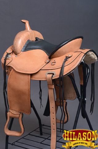 HILASON Western Draft Horse Wide Gullet Trail American Leather Saddle