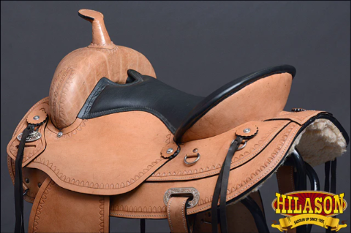 HILASON Western Draft Horse Wide Gullet Trail American Leather Saddle