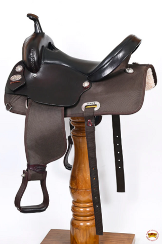 HILASON Western Horse Ranch Roping Saddle American Leather