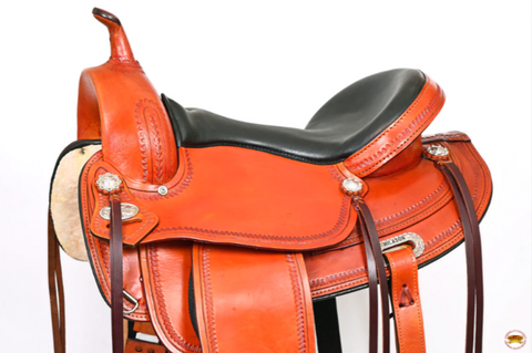 HILASON Western Horse Saddle American Leather Flex Tree Trail & Pleasure Tan