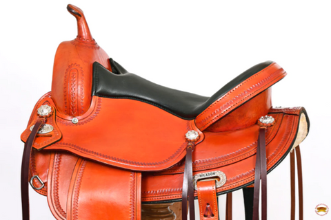 HILASON Western Horse Saddle American Leather Flex Tree Trail & Pleasure Tan