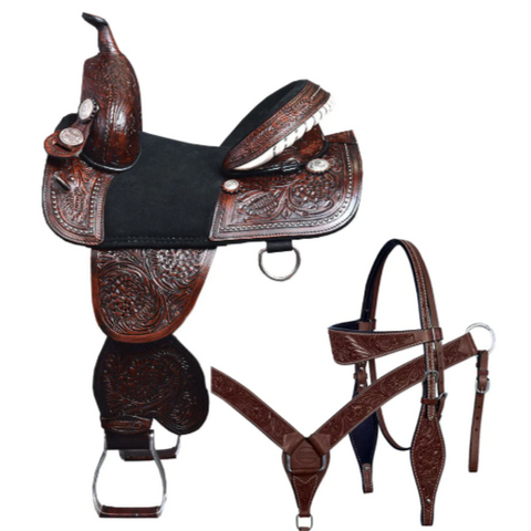 HILASON Western Horse Child Saddle Treeless American Leather Barrel