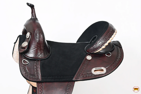 HILASON Western Horse Saddle Treeless Trail Genuine American Leather