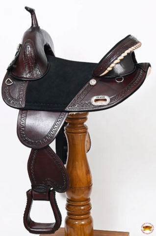 HILASON Western Horse Saddle Treeless Trail Genuine American Leather