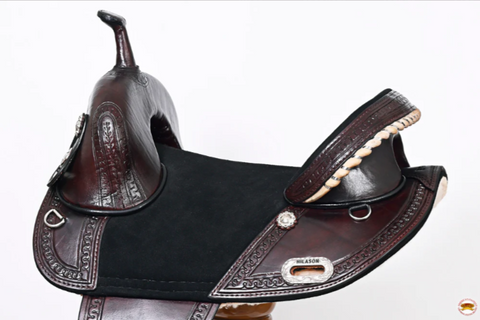 HILASON Western Horse Saddle Treeless Trail Genuine American Leather