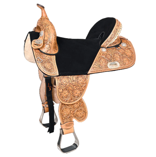 HILASON Western Horse Treeless Trail Barrel Saddle American Leather Tan