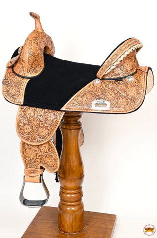 HILASON Western Horse Treeless Trail Barrel Saddle American Leather Tan