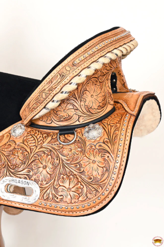 HILASON Western Horse Treeless Trail Barrel Saddle American Leather Tan