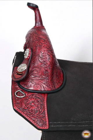 HILASON Western Horse Treeless Trail Barrel American Leather Saddle