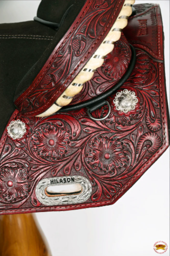 HILASON Western Horse Treeless Trail Barrel American Leather Saddle