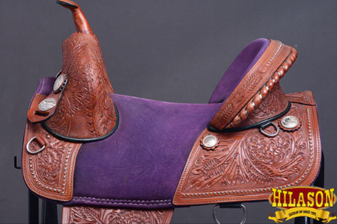 HILASON Western American Leather Trail Barrel Racing Horse Saddle