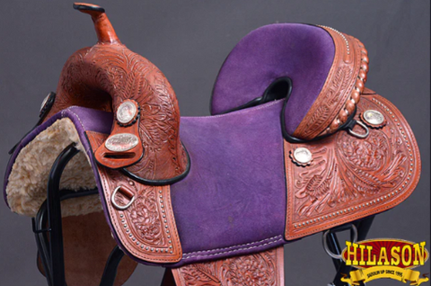 HILASON Western American Leather Trail Barrel Racing Horse Saddle