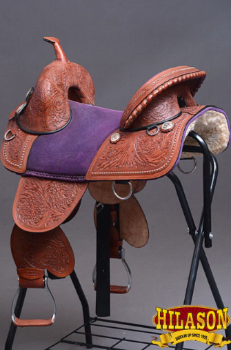 HILASON Western American Leather Trail Barrel Racing Horse Saddle