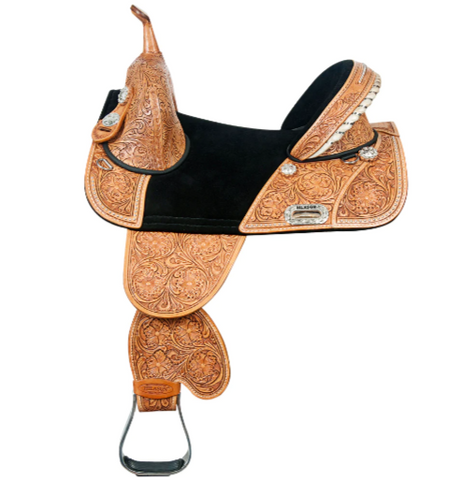 HILASON Western Horse Treeless Trail Barrel Saddle American Leather