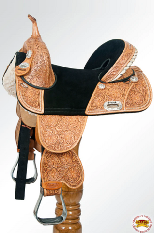 HILASON Western Horse Treeless Trail Barrel Saddle American Leather