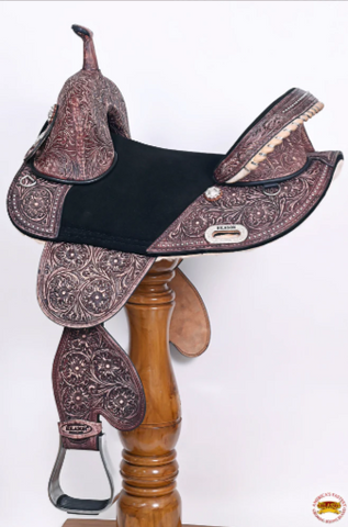 HILASON Western Horse Treeless Trail Barrel Saddle American Leather