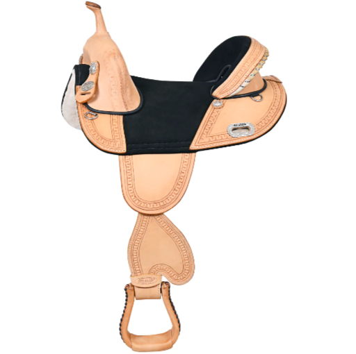 HILASON Western Horse Treeless Trail Saddle Genuine American Leather