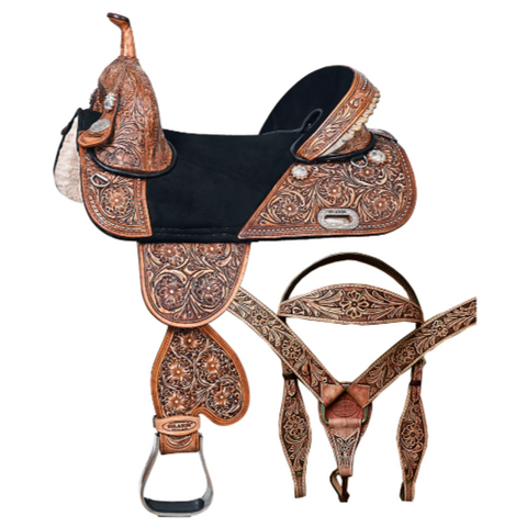 HILASON Western Horse Saddle Treeless American Leather Barrel Racing