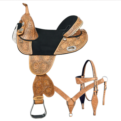 HILASON Western Horse Saddle Treeless American Leather Trail Barrel Tack