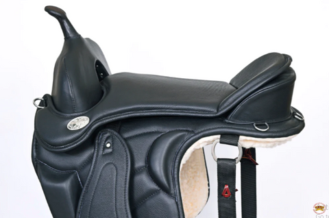 Horse English Treeless Saddle Hilason Endurance Trail Pleasure Leather