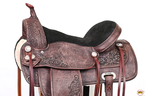 HILASON Rustic American Leather Saddle - Treeless Trail Pleasure