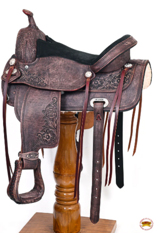 HILASON Rustic American Leather Saddle - Treeless Trail Pleasure