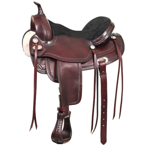 HILASON Dark Brow American Leather Treeless Saddle