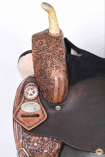 HILASON Western Horse Saddle American Leather Treeless Trail Barrel