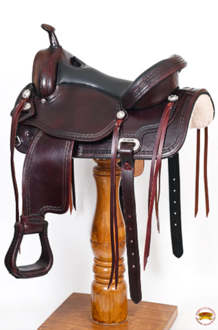 HILASON Western Horse Saddle American Leather Treeless Trail Pleasure