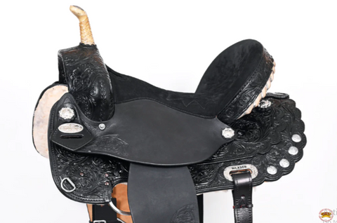 HILASON Western Horse Saddle American Leather Treeless Trail Barrel